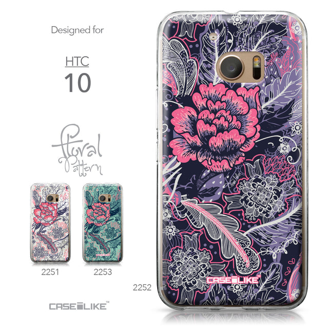 HTC 10 case Vintage Roses and Feathers Blue 2252 Collection | CASEiLIKE.com