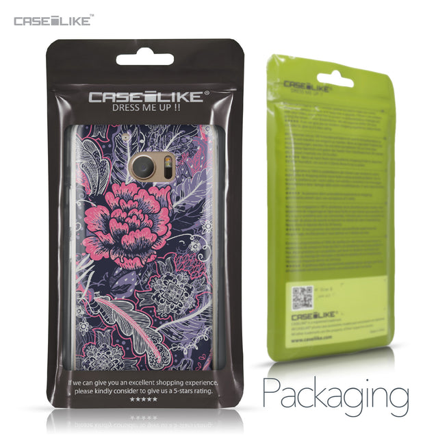 HTC 10 case Vintage Roses and Feathers Blue 2252 Retail Packaging | CASEiLIKE.com
