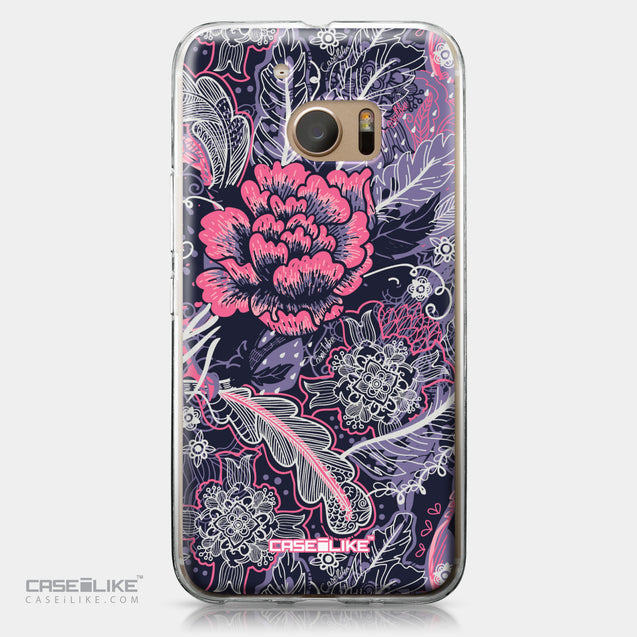 HTC 10 case Vintage Roses and Feathers Blue 2252 | CASEiLIKE.com