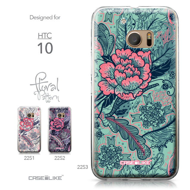 HTC 10 case Vintage Roses and Feathers Turquoise 2253 Collection | CASEiLIKE.com