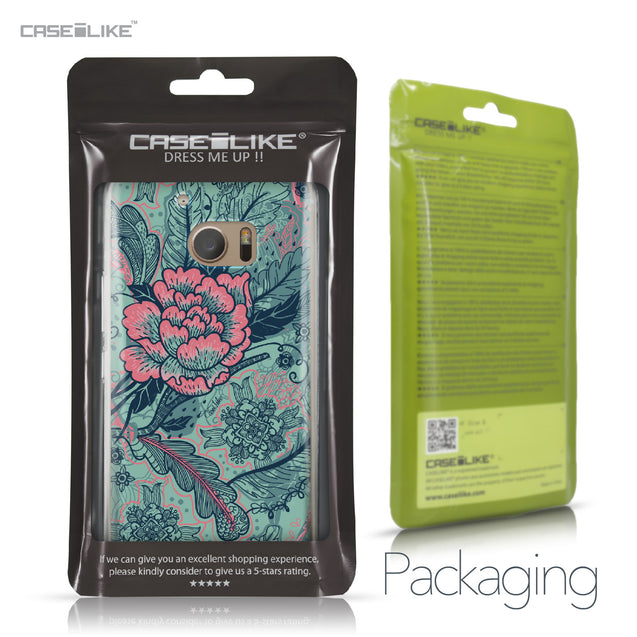 HTC 10 case Vintage Roses and Feathers Turquoise 2253 Retail Packaging | CASEiLIKE.com