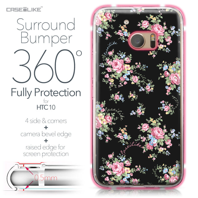 HTC 10 case Floral Rose Classic 2261 Bumper Case Protection | CASEiLIKE.com