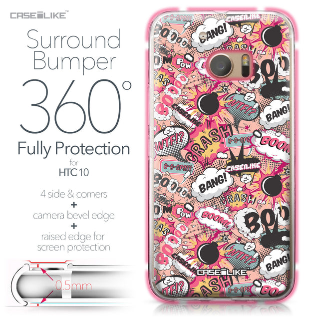 HTC 10 case Comic Captions Pink 2912 Bumper Case Protection | CASEiLIKE.com