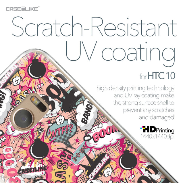 HTC 10 case Comic Captions Pink 2912 with UV-Coating Scratch-Resistant Case | CASEiLIKE.com