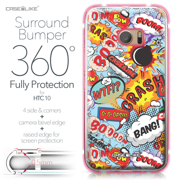 HTC 10 case Comic Captions Blue 2913 Bumper Case Protection | CASEiLIKE.com