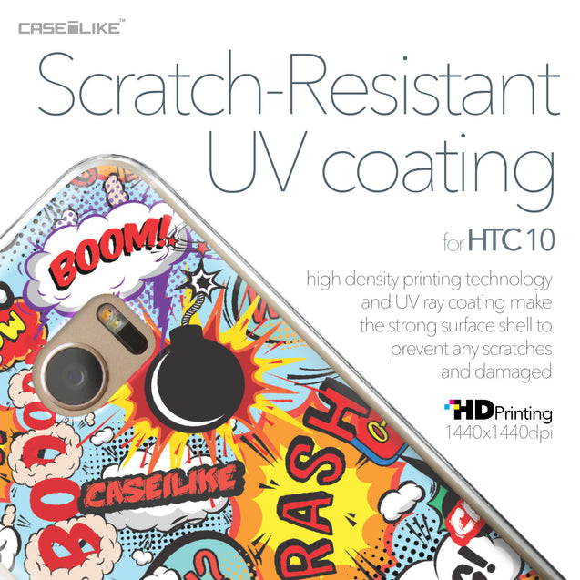 HTC 10 case Comic Captions Blue 2913 with UV-Coating Scratch-Resistant Case | CASEiLIKE.com