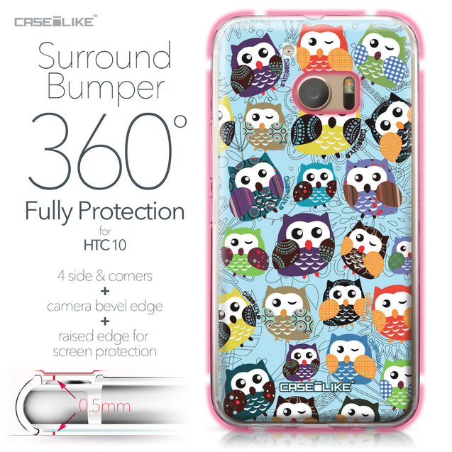HTC 10 case Owl Graphic Design 3312 Bumper Case Protection | CASEiLIKE.com