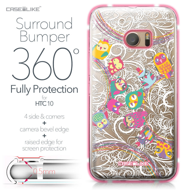 HTC 10 case Owl Graphic Design 3316 Bumper Case Protection | CASEiLIKE.com