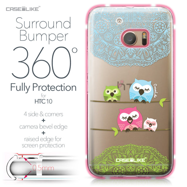 HTC 10 case Owl Graphic Design 3318 Bumper Case Protection | CASEiLIKE.com