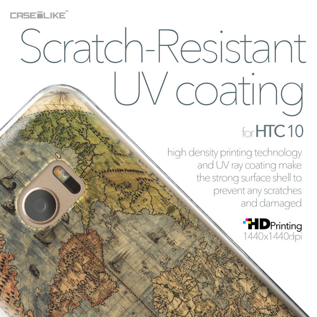 HTC 10 case World Map Vintage 4608 with UV-Coating Scratch-Resistant Case | CASEiLIKE.com