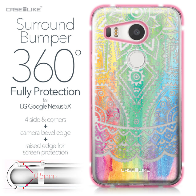 LG Google Nexus 5X case Indian Line Art 2064 Bumper Case Protection | CASEiLIKE.com