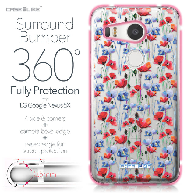 LG Google Nexus 5X case Watercolor Floral 2233 Bumper Case Protection | CASEiLIKE.com