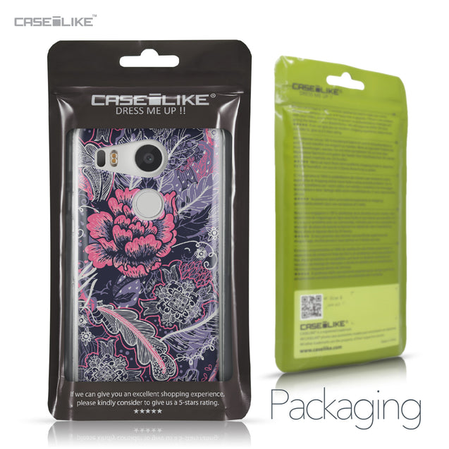 LG Google Nexus 5X case Vintage Roses and Feathers Blue 2252 Retail Packaging | CASEiLIKE.com