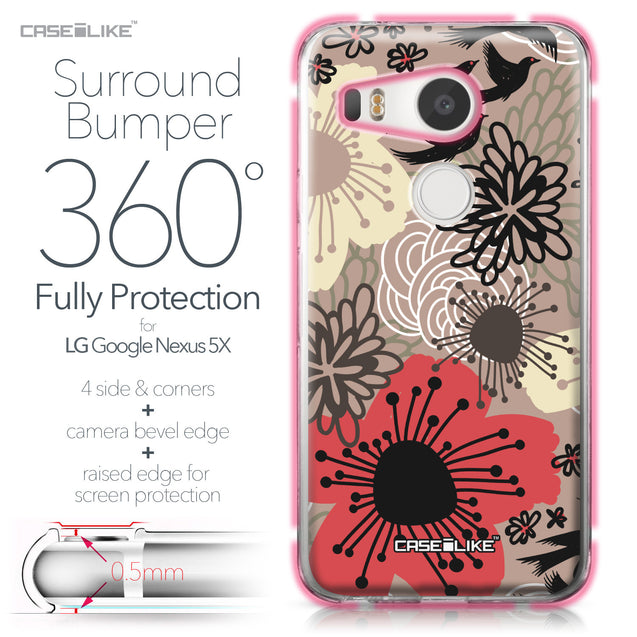 LG Google Nexus 5X case Japanese Floral 2254 Bumper Case Protection | CASEiLIKE.com