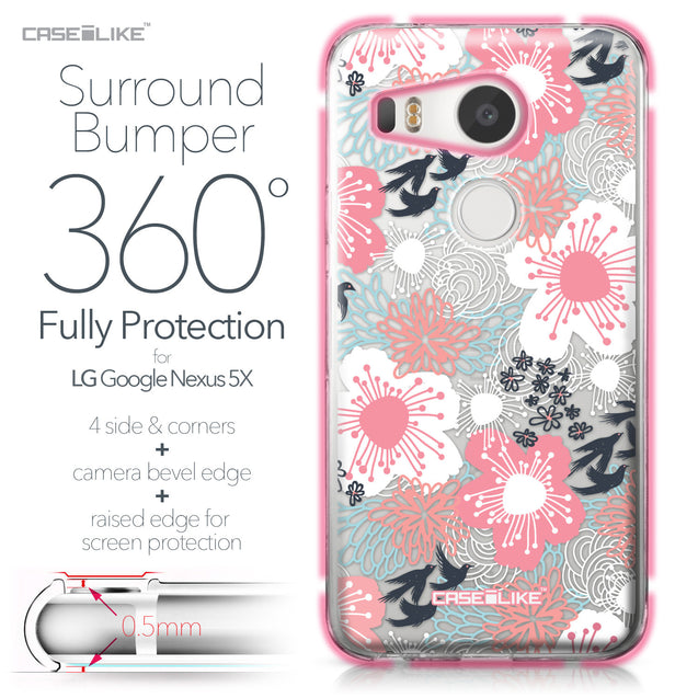 LG Google Nexus 5X case Japanese Floral 2255 Bumper Case Protection | CASEiLIKE.com