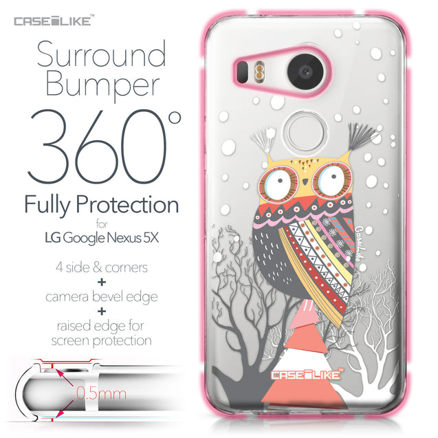 LG Google Nexus 5X case Owl Graphic Design 3317 Bumper Case Protection | CASEiLIKE.com