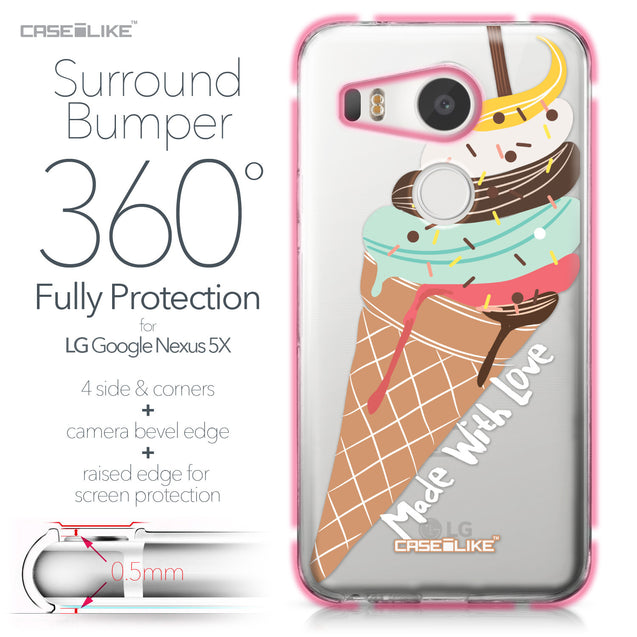 LG Google Nexus 5X case Ice Cream 4820 Bumper Case Protection | CASEiLIKE.com