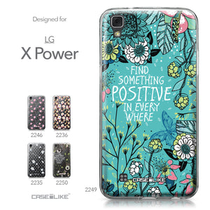 LG X Power case Blooming Flowers Turquoise 2249 Collection | CASEiLIKE.com