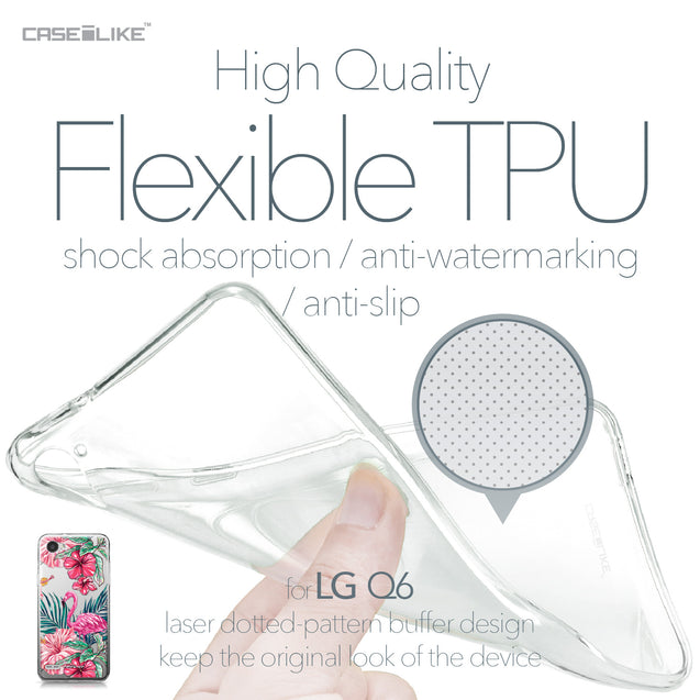 LG Q6 case Tropical Flamingo 2239 Soft Gel Silicone Case | CASEiLIKE.com