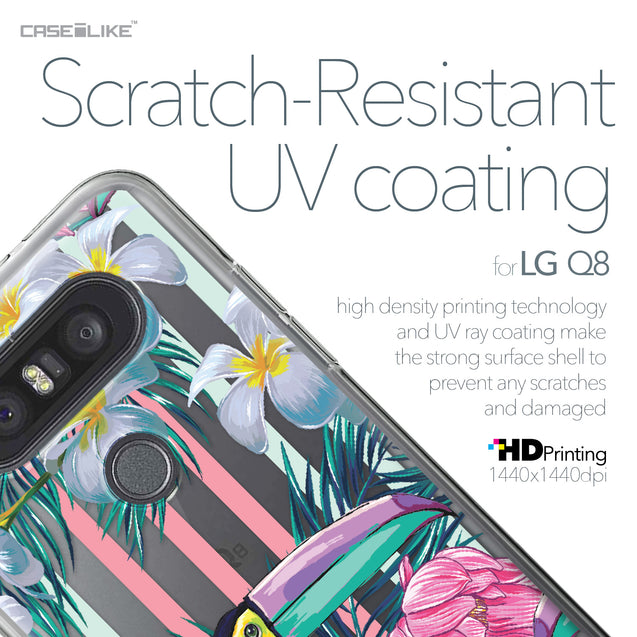 LG Q8 case Tropical Floral 2240 with UV-Coating Scratch-Resistant Case | CASEiLIKE.com