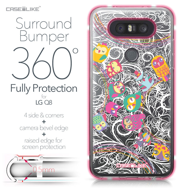 LG Q8 case Owl Graphic Design 3316 Bumper Case Protection | CASEiLIKE.com