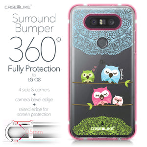 LG Q8 case Owl Graphic Design 3318 Bumper Case Protection | CASEiLIKE.com