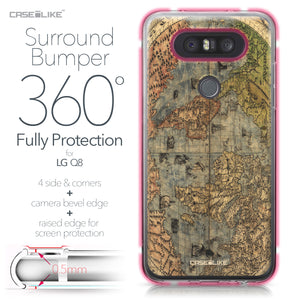 LG Q8 case World Map Vintage 4608 Bumper Case Protection | CASEiLIKE.com