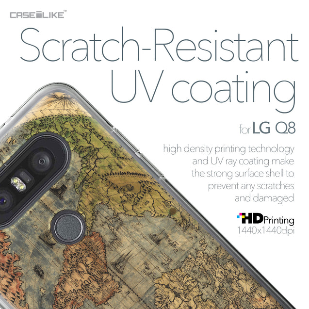 LG Q8 case World Map Vintage 4608 with UV-Coating Scratch-Resistant Case | CASEiLIKE.com