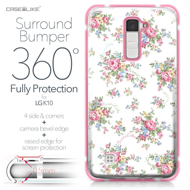 LG K10 case Floral Rose Classic 2260 Bumper Case Protection | CASEiLIKE.com