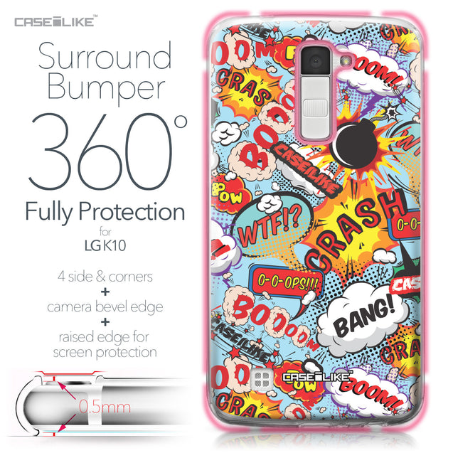 LG K10 case Comic Captions Blue 2913 Bumper Case Protection | CASEiLIKE.com
