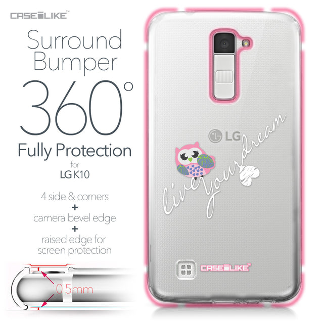 LG K10 case Owl Graphic Design 3314 Bumper Case Protection | CASEiLIKE.com
