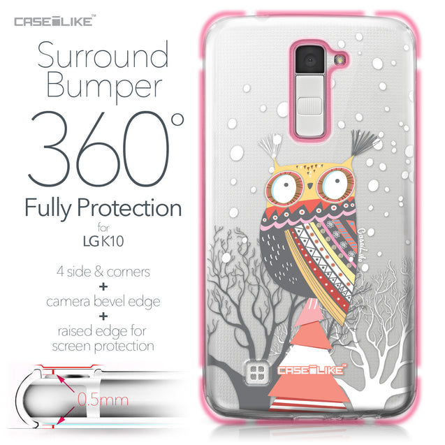 LG K10 case Owl Graphic Design 3317 Bumper Case Protection | CASEiLIKE.com