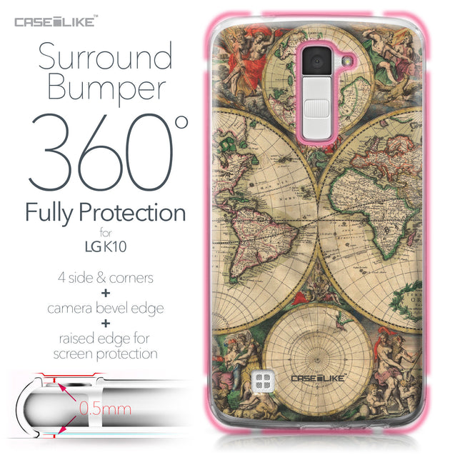 LG K10 case World Map Vintage 4607 Bumper Case Protection | CASEiLIKE.com