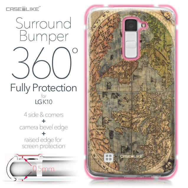LG K10 case World Map Vintage 4608 Bumper Case Protection | CASEiLIKE.com