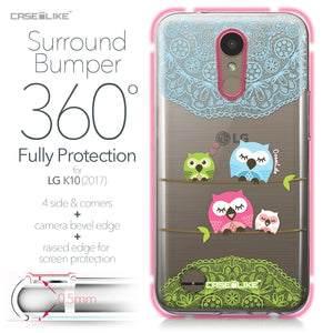 LG K10 2017 case Owl Graphic Design 3318 Bumper Case Protection | CASEiLIKE.com