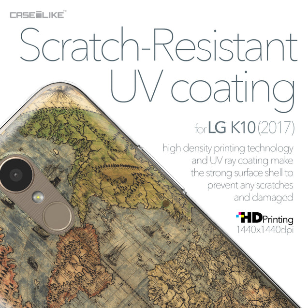 LG K10 2017 case World Map Vintage 4608 with UV-Coating Scratch-Resistant Case | CASEiLIKE.com