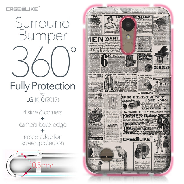 LG K10 2017 case Vintage Newspaper Advertising 4818 Bumper Case Protection | CASEiLIKE.com