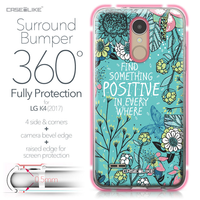 LG K4 2017 case Blooming Flowers Turquoise 2249 Bumper Case Protection | CASEiLIKE.com