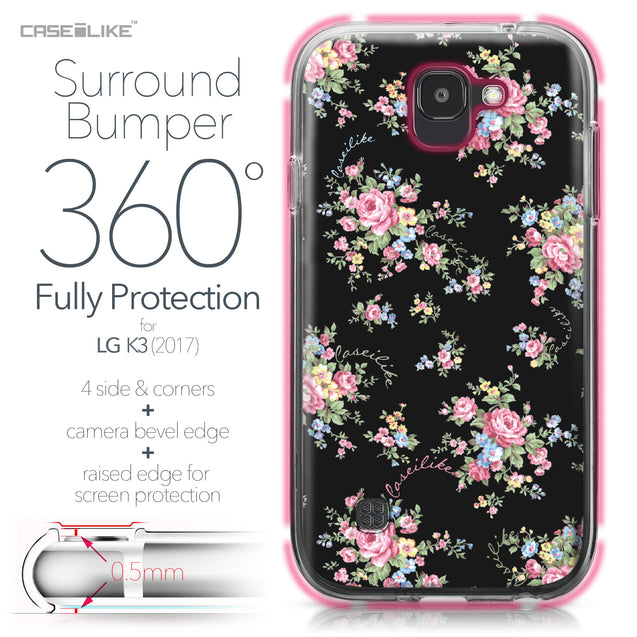LG K3 2017 case Floral Rose Classic 2261 Bumper Case Protection | CASEiLIKE.com