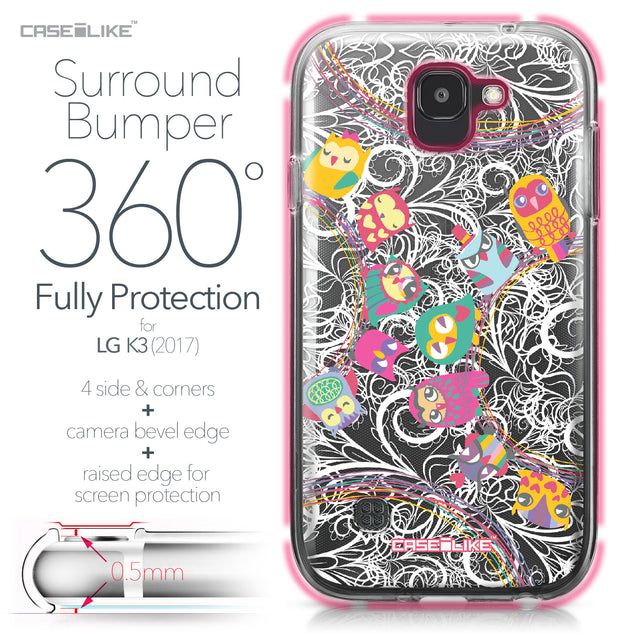 LG K3 2017 case Owl Graphic Design 3316 Bumper Case Protection | CASEiLIKE.com
