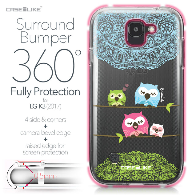 LG K3 2017 case Owl Graphic Design 3318 Bumper Case Protection | CASEiLIKE.com