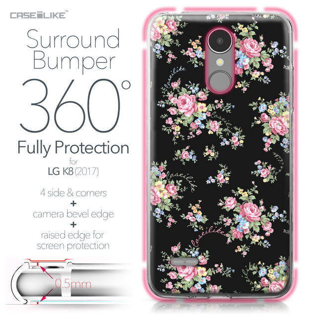 LG K8 2017 case Floral Rose Classic 2261 Bumper Case Protection | CASEiLIKE.com