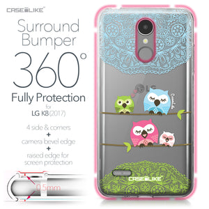 LG K8 2017 case Owl Graphic Design 3318 Bumper Case Protection | CASEiLIKE.com