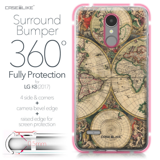 LG K8 2017 case World Map Vintage 4607 Bumper Case Protection | CASEiLIKE.com