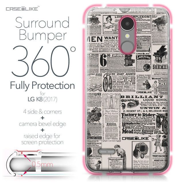 LG K8 2017 case Vintage Newspaper Advertising 4818 Bumper Case Protection | CASEiLIKE.com