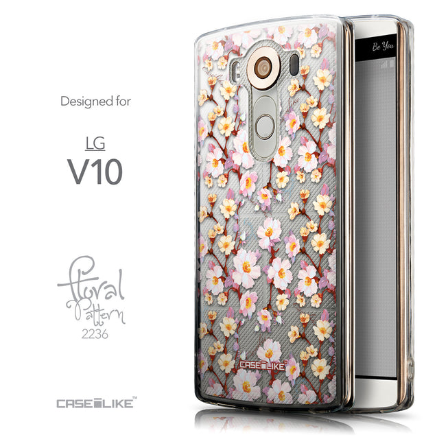 Front & Side View - CASEiLIKE LG V10 back cover Watercolor Floral 2236