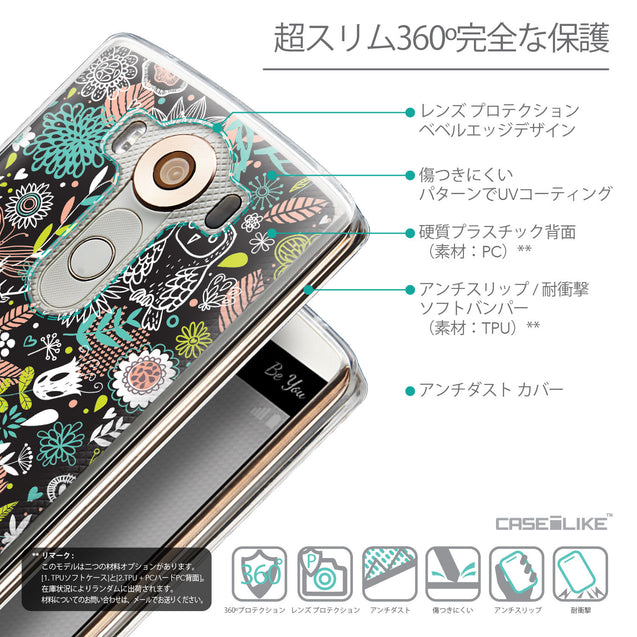 Details in Japanese - CASEiLIKE LG V10 back cover Spring Forest Black 2244