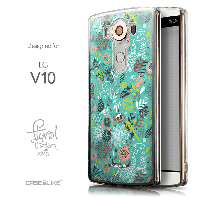 Front & Side View - CASEiLIKE LG V10 back cover Spring Forest Turquoise 2245