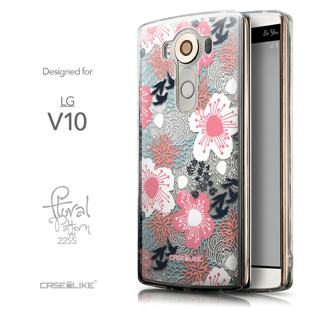 Front & Side View - CASEiLIKE LG V10 back cover Japanese Floral 2255