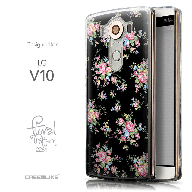 Front & Side View - CASEiLIKE LG V10 back cover Floral Rose Classic 2261
